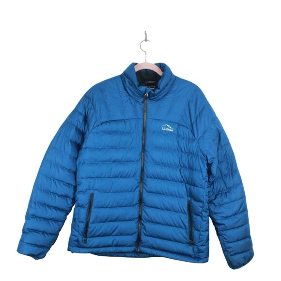 LL Bean Beans Down Jacket Quilted Dark Marine Blue Size L